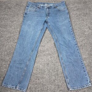 Diamond Cut Mens Straight Leg Blue Denim Jeans 40x32 Medium Wash 100% Cotton